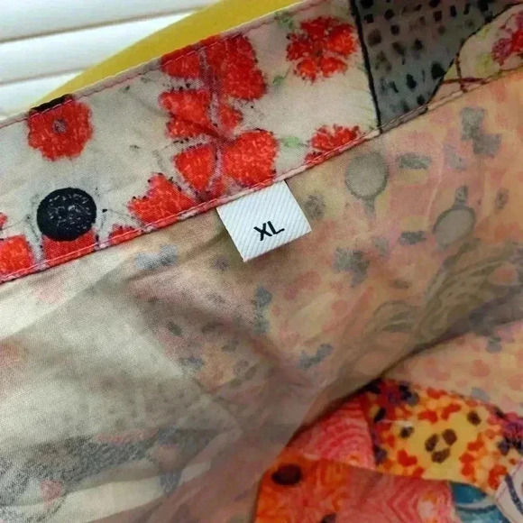 Unbranded Colorful Boho Lightweight Orange  Floral Long Sleeve Gypsy Blouse. - Picture 8 of 10